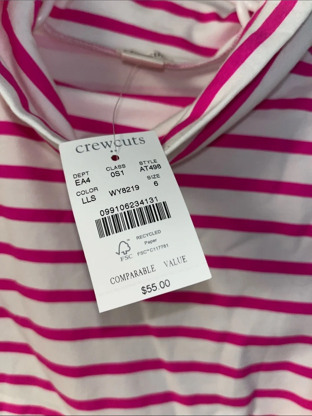 Crewcuts Pink and White Striped Cowl-Neck Tunic Dress